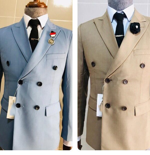 Blazer Croisé Bleu Clair