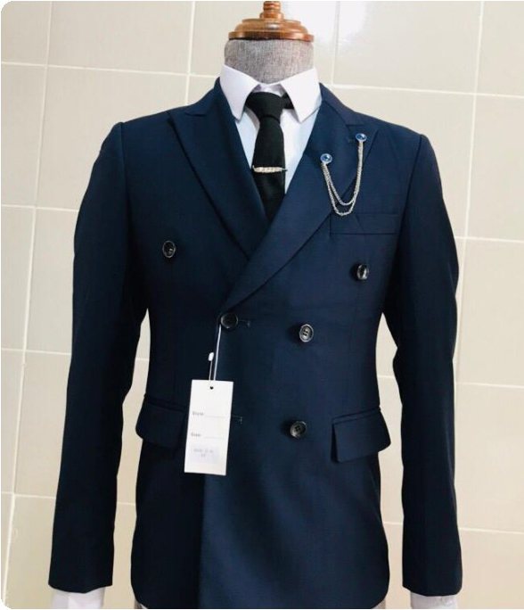Blazer Croisé Bleu Marine