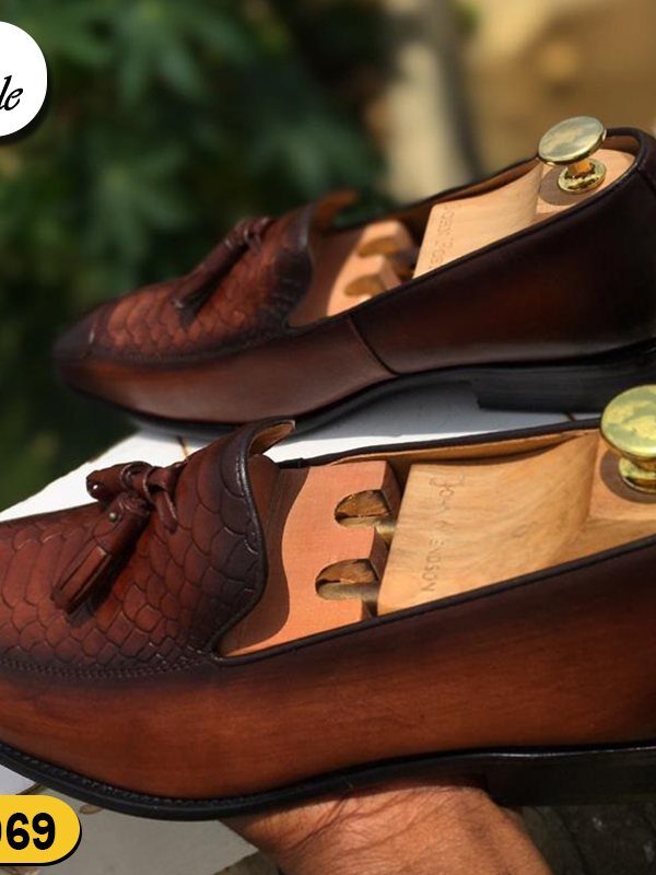 Mocassin Marron à Pompon